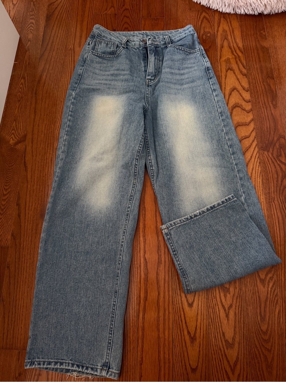 High waist Washed Bagging Jeans
